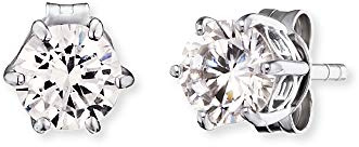 Engelsrufer Damen Ohrstecker Shiny aus Sterling Silber in silber - besetzt mit weißen Zirkonia Steinen - Steckverschluss - nickelfrei - 5mm