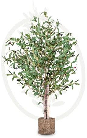 Maia Shop | Olivenbaum Künstlich | Kunstpflanzen | Künstlicher Baum | Maße: 105 x 60 cm | Künstliche Pflanzen | Fake Plant | Plastik Pflanze | Deko | Deko Wohnzimmer