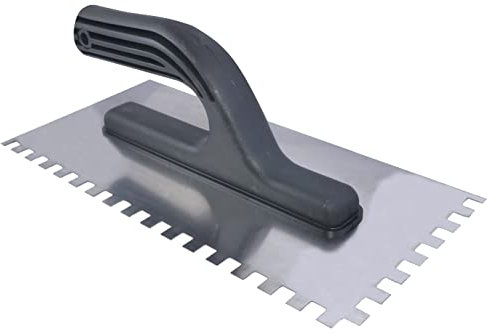 AERZETIX - C54542 - Llana de cola rectangular - con dientes 8x8mm - alisadora dentada para azulejos - espátula dentada - 270x125mm - hoja en acero