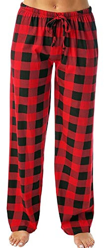 Azruma Freizeithosen Damen Lässige Bedruckt Kordelzug Karierte Schlafhose Fitness Stretch Weites Bein Hose weich Pyjamahose Lose Haushosen Jogginghose mode elastische Taille Sporthose Sweatpants