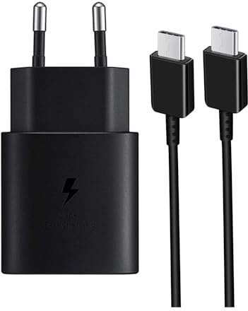 25W USB C Schnellladegerät Super Fast Netzteil Ladegerät mit 1,5m Typ-C zu C Ladekabel Schnellladekabel für Samsung Galaxy S25 S24 S23 S22 S21 S20 Ultra, S23 FE S10 S9, Z Flip 6/5, Note 20/10, A55