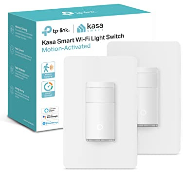 Kasa Smart Motion Sensor Switch, Single Pole, Needs Neutral Wire, 2.4GHz Wi-Fi Light Switch, Works with Alexa & Google Assistant, UL Certified, No Hub Required(KS200MP2),White,2-Pack