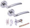HANDLEZONE® Neemo Privacy Lever On Round Rose Door Handles, with Privacy Latch, for Bathroom, Toilet, WC Doors, 1 Set - Dual Finish Polished/Satin Chrome