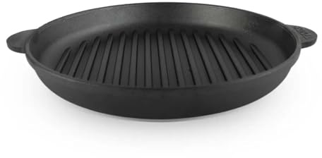 4BIG.fun Ø 28 cm grillpanna av gjutjärn gryta två handtag serveringspanna grill