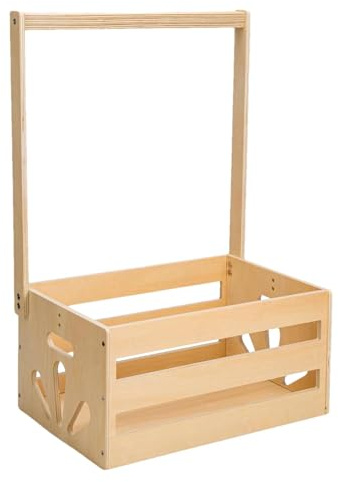 Baby duschlåda i trä, babykorg med handtag, förvaringslåda, mångsidig träduschlåda, korg för nyfödda flickor pojkar, graviditet för nyfödda föräldrar