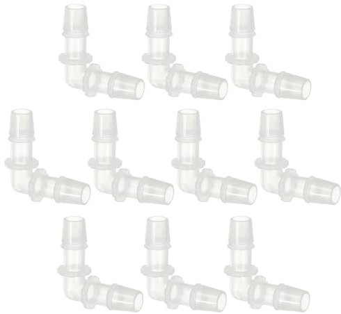 PATIKIL Embouts coudés à 90 degrés en Plastique de 7/16, Lot de 10 Raccords en L pour Tuyau, connecteur de jonction égal à Deux Voies pour Tuyau, Carburant, gaz, Liquide, air
