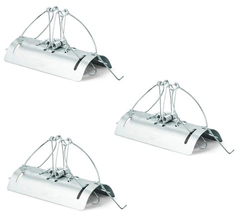 Pest-Stop Tunnel Mole Trap – Deter Moles – Capture Moles – Strong Mechanism – Durable – Rust Resistant – Reusable – Pack of 3