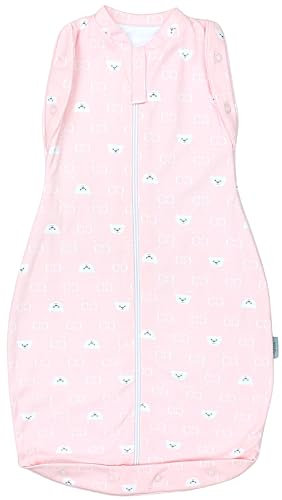 TupTam Baby Pucksack OEKO- TEX zertifizierte Materialien Swaddle Bag Wattiert Babyschlafsack 2.5 TOG unisex, Farbe: Unwattiert 0.5 TOG/Bärchen CC Rosa, Größe: 0-3 Monate