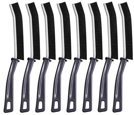Durable Grout Gap Cleaning Brush Kitchen Toilet Tile Joints Dead Angle Hard Bristle Cleaner Brushes For Shower Floor(Black- 8PC)