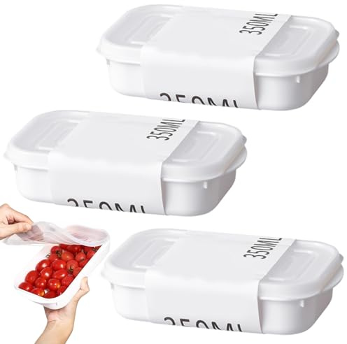 Recipientes herméticos para comida, 3 piezas de neveras para comida fría, sin BPA, reutilizables, aptas para lavavajillas y microondas