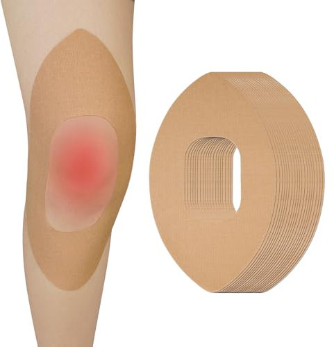 20 Pièces Bandes de Kinésiologie Prédécoupées pour Genoux, Tape de Kinesiologie élastiques et Imperméables pour Genoux, épaules, Chevilles, Poignets, Pour Le Fitness, Le Cyclisme (Beige)