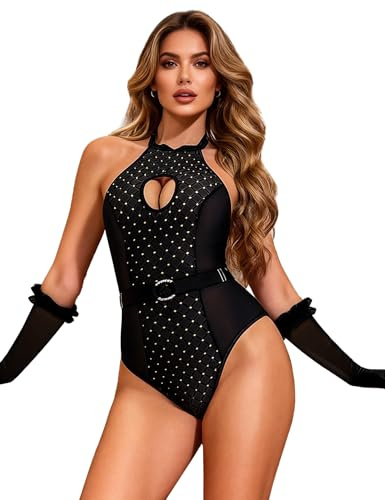 sunshinelady body damer glitter mesh bodysuit neckholder topp sexiga underkläder handskar stringbody transparent underkläder stora storlekar traditionell body med knappar bälte domina kläder kvinna