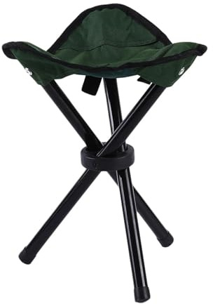 Generico Sgabello a Tre Gambe Pieghevole Portatile da Esterno for Campeggio, Picnic, Escursionismo e Pesca(Green)