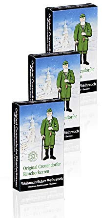 Crottendorfer Räucherkerzen Weihnachtlicher Weihrauch 3er Pack (3 x 24 Stück) – Kräftiger Weihrauch vermischt mit exquisiter Vanillenote – Höhe 2,7cm, Ø 1,2cm – 15 Min. Brenndauer pro Räucherkegel