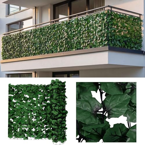 Mendler Protección visual para balcón N77, protección visual y cortavientos para balcón, terraza y valla - 500x100cm hoja oscura