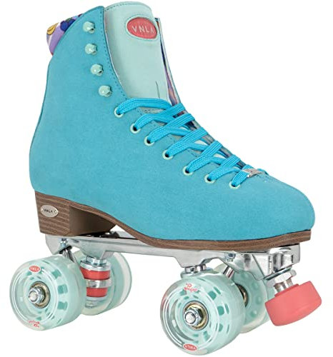 VNLA Parfait Damen Rollschuhe | trendig, bequem & perfekt für breite Füße | High-Top Quad Skates - Aqua - Damen 38