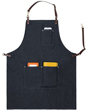 Verktyg Förkläde For Snickare, Tung Verkstad Förkläde, Vattentät Träbearbetning Förkläde, Vaxat Kanfas Förkläde (Color : Black, Size : XL)