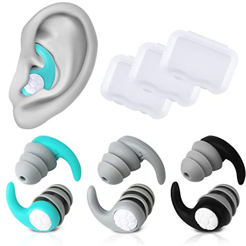 Schwimmen Ohrstöpsel Wiederverwendbare, 3 Paar Silikon Komfortable mit Geräuschunterdrückung - um die Ohren der Schwimmer zu schützen, Ohrenschutz - Wasser fernhalten Halten(Jugendliche/Erwachsene)