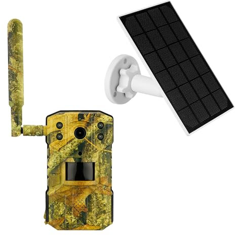 LUVISION 4G LTE Wildkamera mit SIM Karte, Fotofalle wiederaufladbarer 7.800mAh Akku, SD Karte, 14MP, Wildtierkamera mit Bewegungsmelder, Jagdkamera, Nachtsicht, Handyübertragung, Cloud