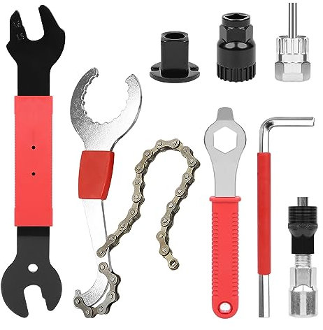 HUTHUHNHN Fahrrad-Werkzeug-Kit, einschließlich Fahrrad Kurbel Removal Tool, 3-in-1 Fahrrad Kassette Removal Tool, Rotor Lockring Removal Tool, Unterhalter Remover, Fahrrad Pedal Schraubenschlüssel