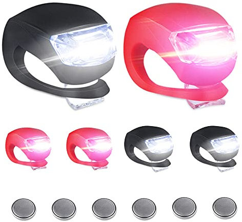 6 Stück Kinderwagenlicht Silikon: Wasserdichte LED Silikonleuchten, Kinderwagen Licht mit Heller LED & 3 Leuchtfunktionen, Kinderwagen Licht LED,kinderwagenlicht LED für Kinderwagen, Outdoor, Läufer