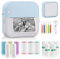 GuKKK Mini Drucker, Mobiler Fotodrucker, Tragbarer Mini Fotodrucker, Wireless Fotodrucker Thermodrucker, mit 13 Rollen Druckerpapie und 5 Buntstifte, Smartphone Bluetooth Drucker, für Liste, Journal