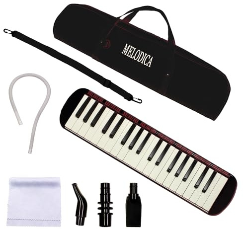 YCXYQ Black - 37 Keys Melodica Professional Instrument Air Piano Soprano Style Keyboard Harmonium Instrument Suitable for Beginners and Music Lovers Portable Instruments