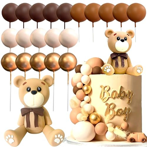 LaVenty decorazione torta orsacchiotto bohémien decorazioni torta palline nude topper torta orsetti bohémien decorazione torta champagne decorazione torta compleanno baby shower