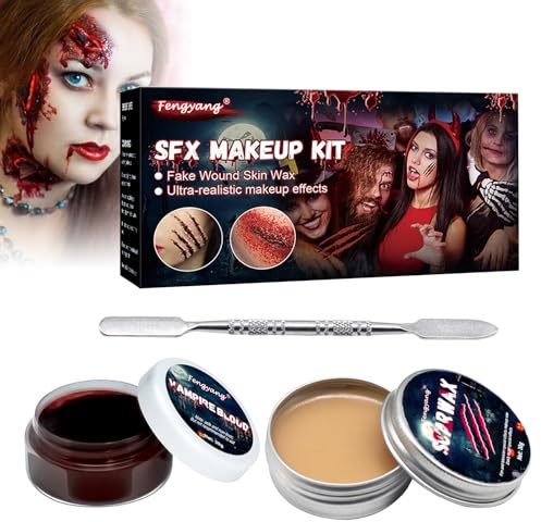 Fengyang® Make Up Halloween,Halloween Schminke Schwarz Weiß,Theaterschminke Halloween,Halloween Schminke Set,Zombie Schminke Set,Schminkset Halloween, Kratzer Für Ein Festliches Aussehen