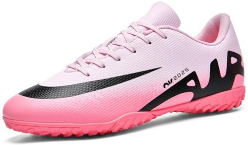 WOWEI Crampons de Foot Homme Professionnel Chaussures de Football Garçons Homme Crampons Antidérapants pour Entraînement Athlétisme Adolescents (Rosa-1, 43EU)
