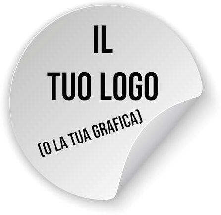 100 Adesivi Personalizzabili Multiuso - Inserisci il tuo logo o la tua grafica. Selezionabile misura da 2 cm a 20 cm. Ideali per Decorazioni, Etichette, e Progetti Creativi (Circolare)