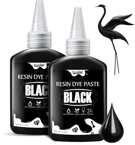 Schwarze Epoxidharz Farbe Paste, 140g Hochkonzentrierte Schwarze Epoxid Harz Farben Pigment für Untersetzer, Harzs Malerei, Harzkunst, Epoxy Resin Farbe UV Harz Farbpaste für DIY Schmuck, Flusstische