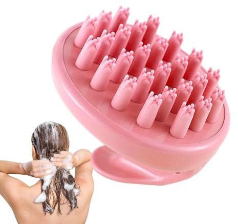 HunicandIU Cepillo de champú para el cabello, cepillo de masaje para cuero cabelludo, masajeador de cuero cabelludo, cepillo de lavado de pelo, cepillo de champú de silicona | limpiador ergonómico del
