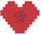 Flag of Morocco Print Building Brick Block Puzzle Heart Shape Brick Puzzle 3D Jigsaw DIY Home Decor