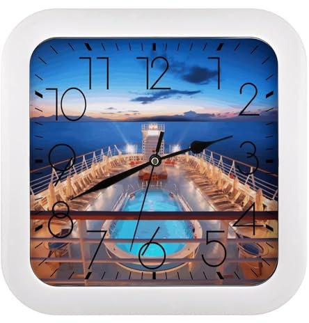 BVKWNTSA Orologio quadrato alimentato a batteria, silenzioso e senza zecche, per feste in piscina, nave da crociera, adatto per uffici, camere da letto, cucine, salotti, uffici, aule, scuole e orologi