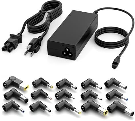 GreBed 90W Universal Laptop Charger AC Adapter Replacement for Lenovo HP Dell ASUS Acer Samsung Sony Fujitsu Notebook Ultrabook Chromebook Latitude Inspiron Pavilion Power Supply Cord with 15 Tips