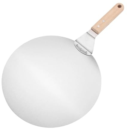 Cáscara de pizza - Servidor de cocina, Cáscara de pizza deslizante con mango de madera | Cáscaras para hornear y servir pizzas, herramienta de cocina al aire libre para barbaco
