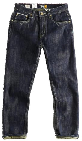 Herrjeans Selvedge denim smala raka ben denimbyxor vintage streetwear casual långa byxor