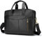 BAGZY Laptoptasche 15.6 Zoll Aktentasche Herren Umhängetasche Geschenk für Männer Handtasche Echtes Leder Business Tasche Notebook Bürotasche (Schwarz)
