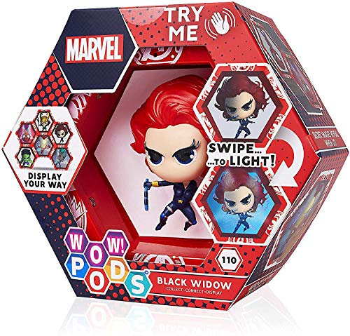 WOW! PODS Avengers Figuren - Black Widow Figur Sammelspielzeug Avengers Fanartikel Offizielle Marvel Legends Superhelden Leuchtende Wackelfigur | Marvel Fanartikel