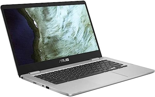 ASUS Chromebook C423N, ordinateur portable 14 po HD 4 voies NanoEdge, processeur Intel Celeron N3350, 4 Go RAM DDR4, 64 Go eMMC, argent, Chrome OS