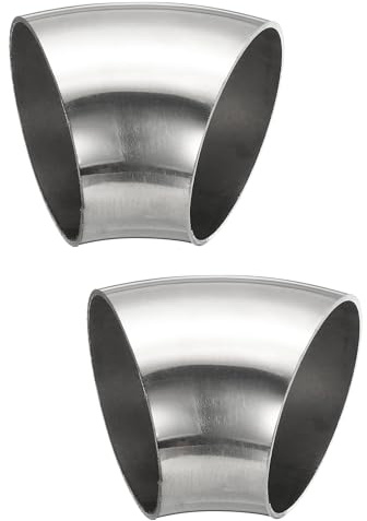 PATIKIL 2 piezas Codo de 45 Grados curvado con mandril, 51mm OD codo para escape conexión de tubería de escape acero inoxidable 304 para tubería de escape barandilla escalera HVAC