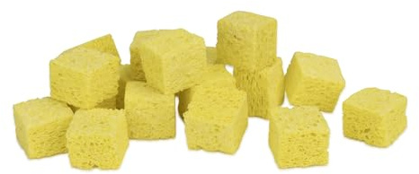 Hygloss Compressed Sponges for Crafts - 100 Pack 1x 1x 5/8” Cubes-Shaped Sponges - Expanding Paint Sponge Shapes for Kids - Art Sponges for Painting, DIY Crafts, Sensory Water Play & More - Assorted