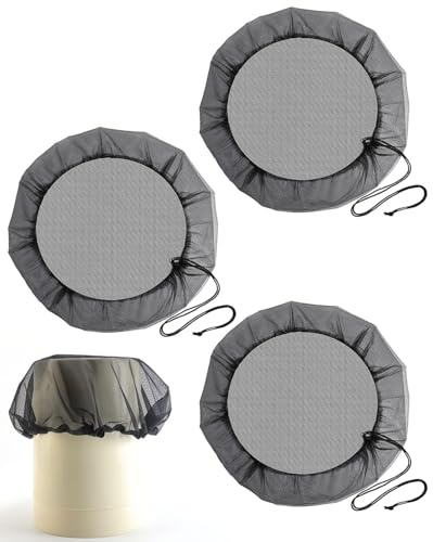 JUKOTA 3PCS filets pour baril de pluie, housse de baril de pluie de haute qualité avec cordon de serrage, filet de baril de pluie réglable de 60 cm, baril de pluie coupe-vent et anti-moustiques