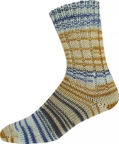 ONline Supersocke 6-fach 150g Sort. 290 Merino Color 2509 - beige/dunkelblau/hellbraun