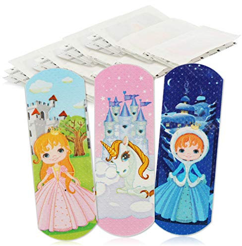COM-FOUR® 40x Plâtres hydrofuges pour enfants - Bandes de plâtre colorées pour enfants - Jeu de plâtres avec motifs de princesse et de licorne - testé cliniquement (Princesse)