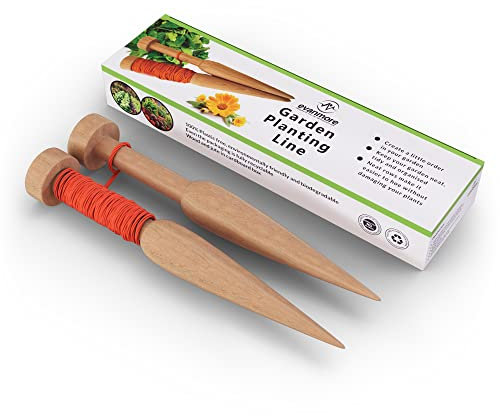 Garden Planting Line Wooden Row Marker 15m Wood Gardening Allotment Plant Lines Twine Cord Pegs Pins Gift Box Set