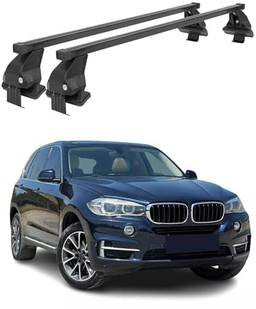 Barres de toit - Compatible avec BMW X5 F15 2013-2018 - Porte-vélos, Porte Vélo Voiture - Coffre de toit - Pièces de toit - Acier de qualité supérieure - Noir - 2 TLG 50 kg