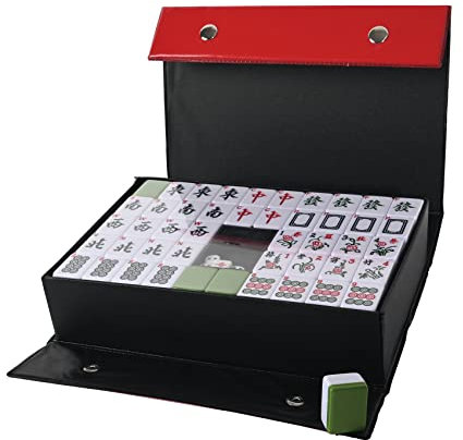 Nisorpa 3x2.25 cm chinesisches Majong-Set, solide Struktur, leicht zu lesen, Mah-Jongg-Spiel, 144-teiliges mittelgroßes Mahjong-Fliesen-Set, Partys, Familienspiele