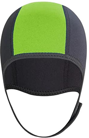 Harilla 3mm Neoprene Scuba Diving Hat Waterproof Adjustable Wetsuit Thermal Hood Dive Hood Swim Hat for Kayaking Water Sports Canoe Women Men Unisex, green